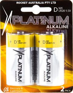 Platinum Alkaline Size D 2pk