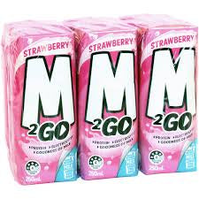 M2Go Strawberry UHT Milk 250ml 6pk