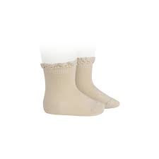 Condor Baby Socks Lace Cuff Cream 0-3mths 000
