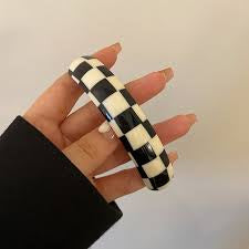 Geometric Barrette Clip Black & White