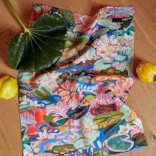 Kip & Co X Kezz Brett Linen Tea Towel Waterlily Waterway