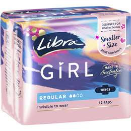 Libra Girl Ultra Thins Pads Regular With Wings 12pk