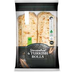 WW Turkish Rolls Stone Baked 4pk