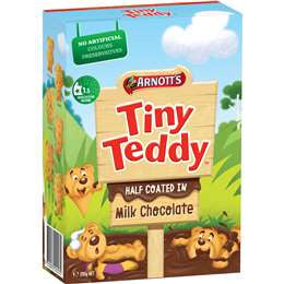 Arnotts Tiny Teddy Chocolate Half Coat Biscuits 200g