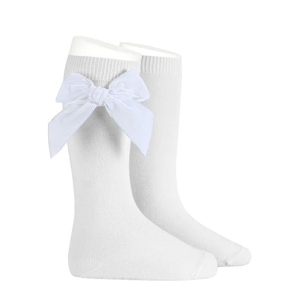 Carlomagno Socks Knee High Velvet Bow