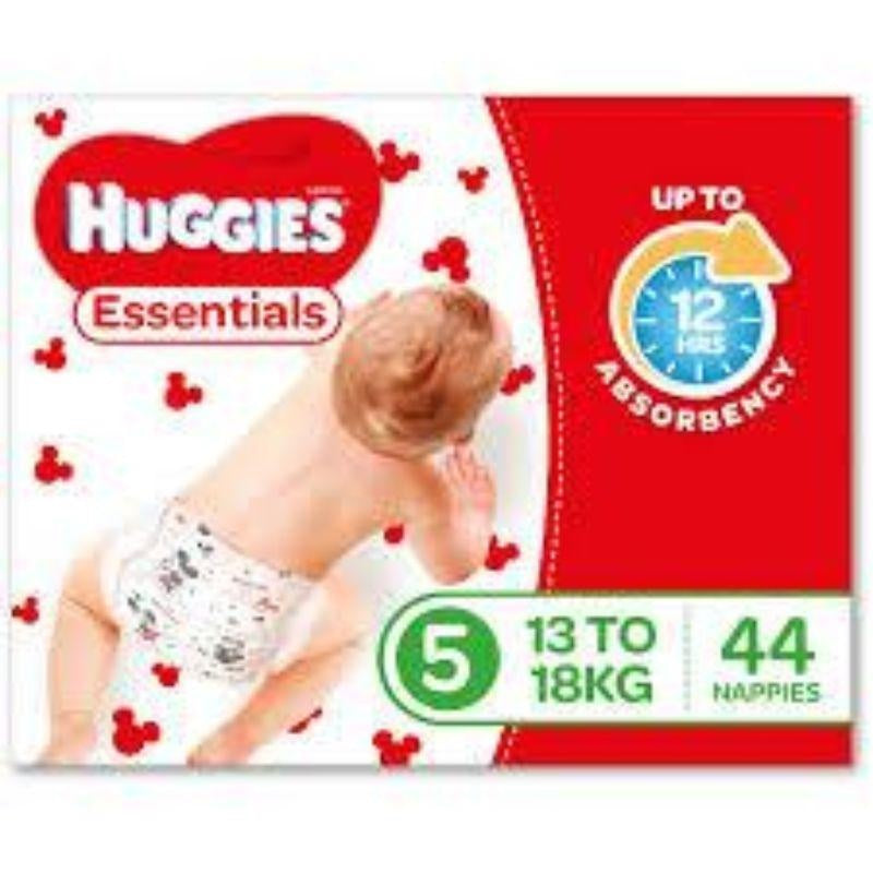 Huggies Nappies Essentials 13-18kg Size 5 44 pk