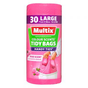 Multix Colour Scents Handy Ties Tidy Bags Rose Mini 10L 25pk