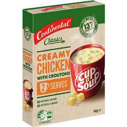 Continental Cup A Soup Creamy Chicken With Croutons 2pk