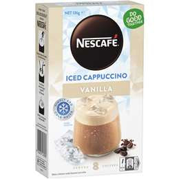 Nescafe Iced Coffee Cappuccino Vanilla Flavour Sachets 8pk