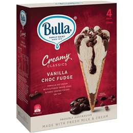 Bulla Creamy Classics Vanilla Choc Fudge 4pk