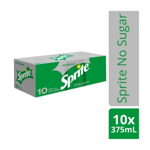 Sprite Zero Sugar Lemonade Soft Drink Multipack Cans 375mL 10pk