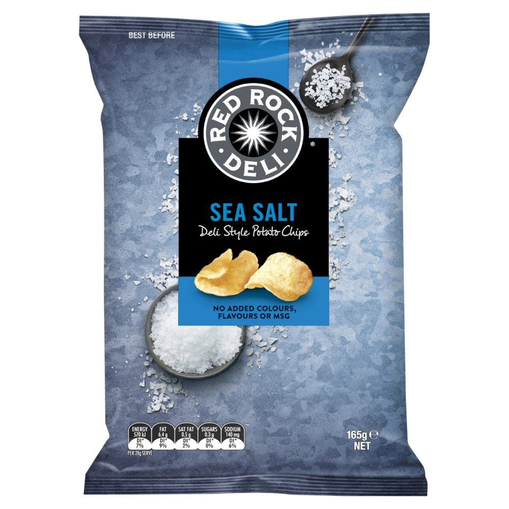 Red Rock Deli Potato Chips Sea Salt 165g