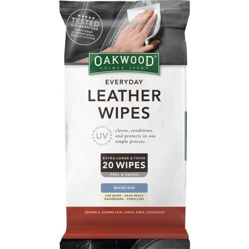 Oakwood Leather Wipes 170mm x 300mm 20 Pk