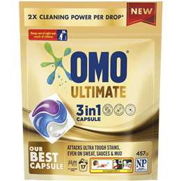 OMO Ultimate Laundry Liquid 3 in 1 Capsule 457g 17pk