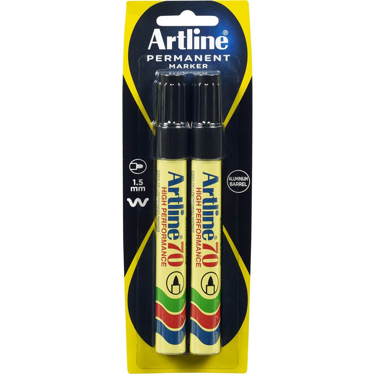 Artline Permanent Marker Black 70mm 2pk