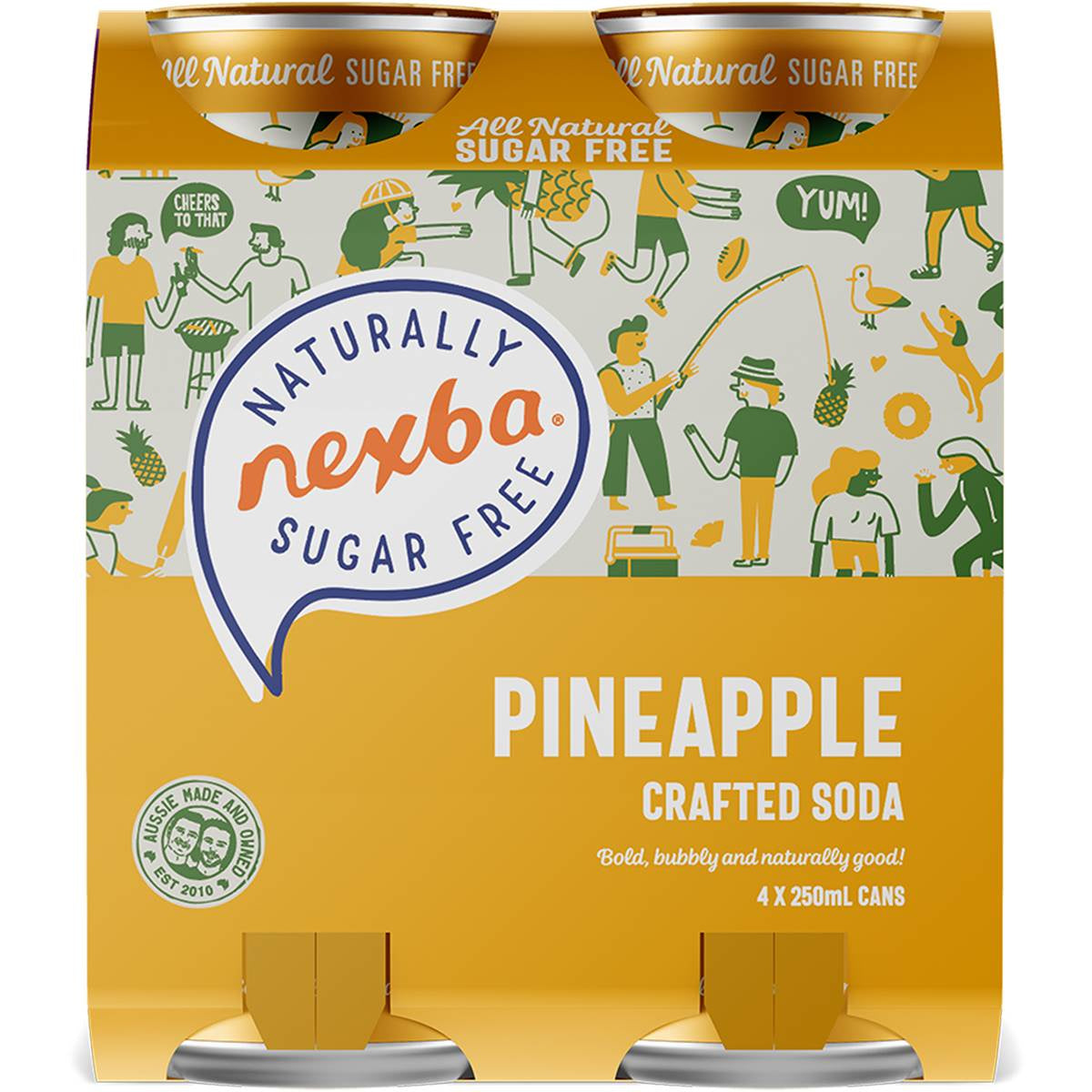 Nexba Crafted Soda Pineapple 250ml 4pk