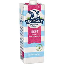 Devondale Light Milk Long Life 1L