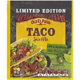 Old El Paso Taco Spice Mix Lime & Jalapeno Mild 30g