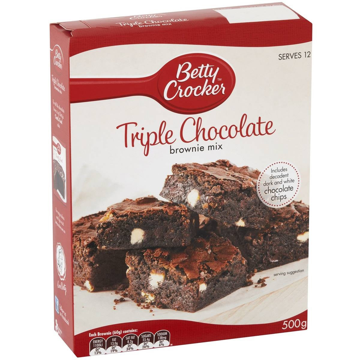 Betty Crocker Brownie Mix Triple Chocolate Fudge 500g