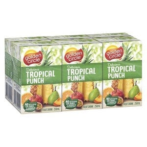 Golden Circle Fruit Drink Tropical Punch 250ml 6pk