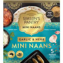 Simsons Pantry Naan Mini Garlic & Herb 225g 5pk