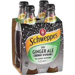 Schweppes Dry Ginger Ale Zero Sugar 300ml 4pk