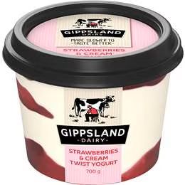 Gippsland Yoghurt Strawberries & Cream Twist 700g