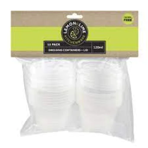 Lemon & Lime Dressing Containers with Lids 120ml 15pk