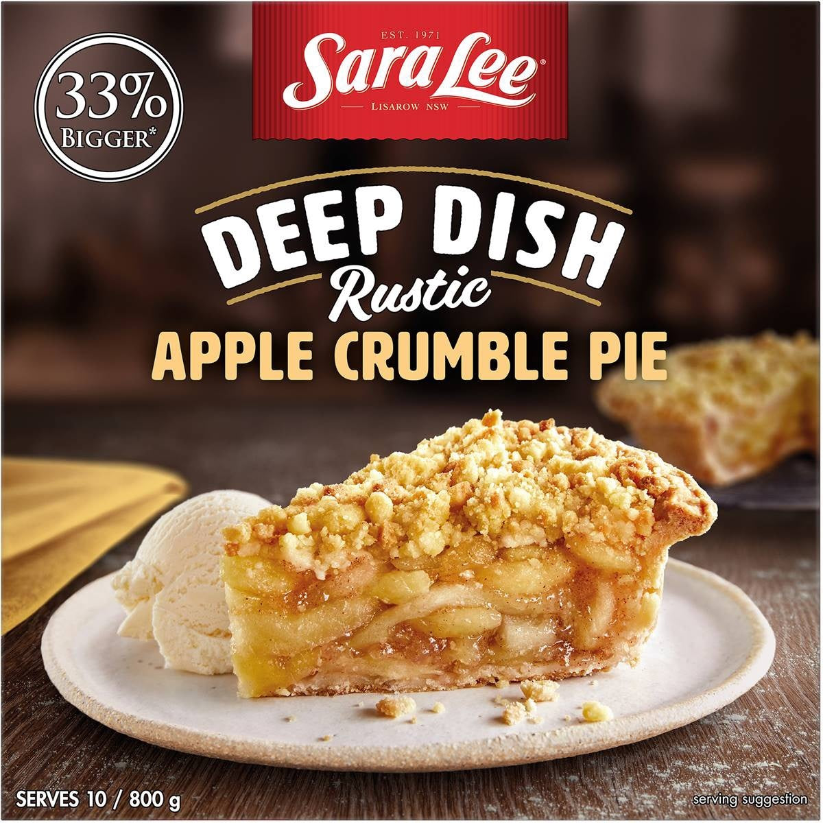 Sarah Lee Apple Crumble Pie Deep Dish Rustic 800g