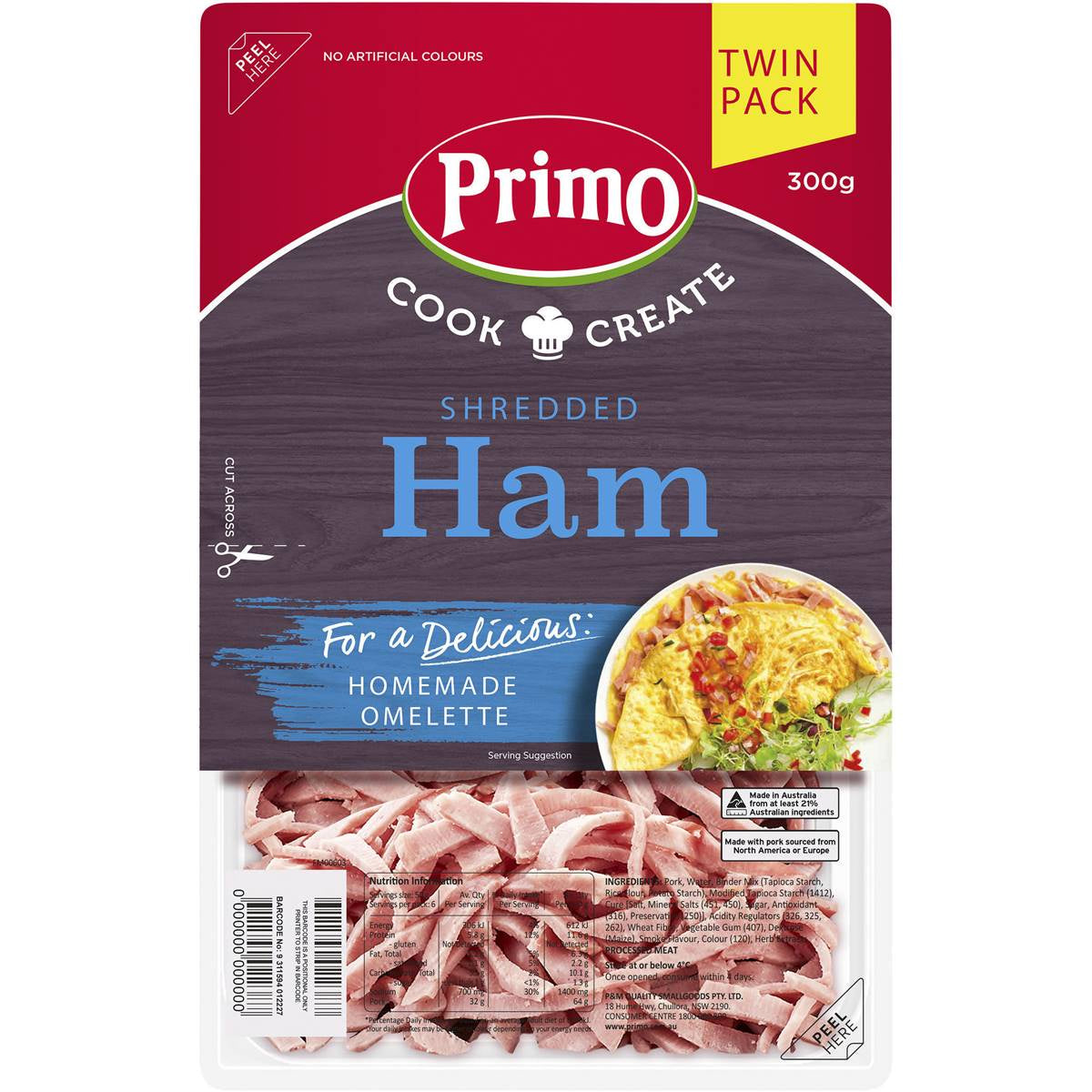 Primo Ham Shredded Twin Pack 300g