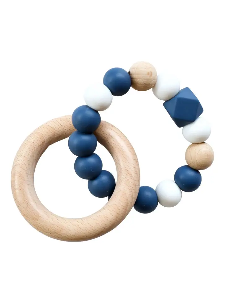 Fauve & Co Hex Teething Ring Navy