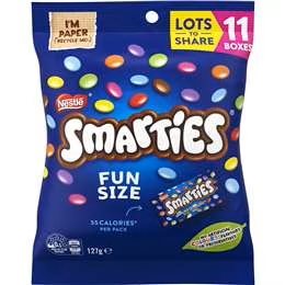 Smarties Milk Chocolate Share Pack 11 Pieces 127g