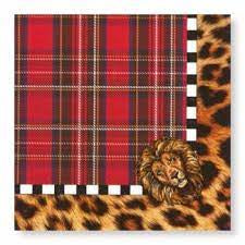 Manor Road Serviettes Dinner Leopard & Tartan 20pk