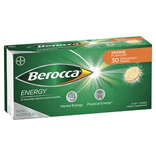 Berocca Energy Orange Flavour Effervescent Tablets 30pk