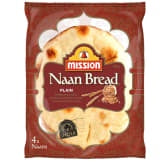 Mission Naan Bread Plain 280g 4pk