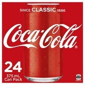 Coca Cola Classic Soft Drink Cans 375ml 24pk