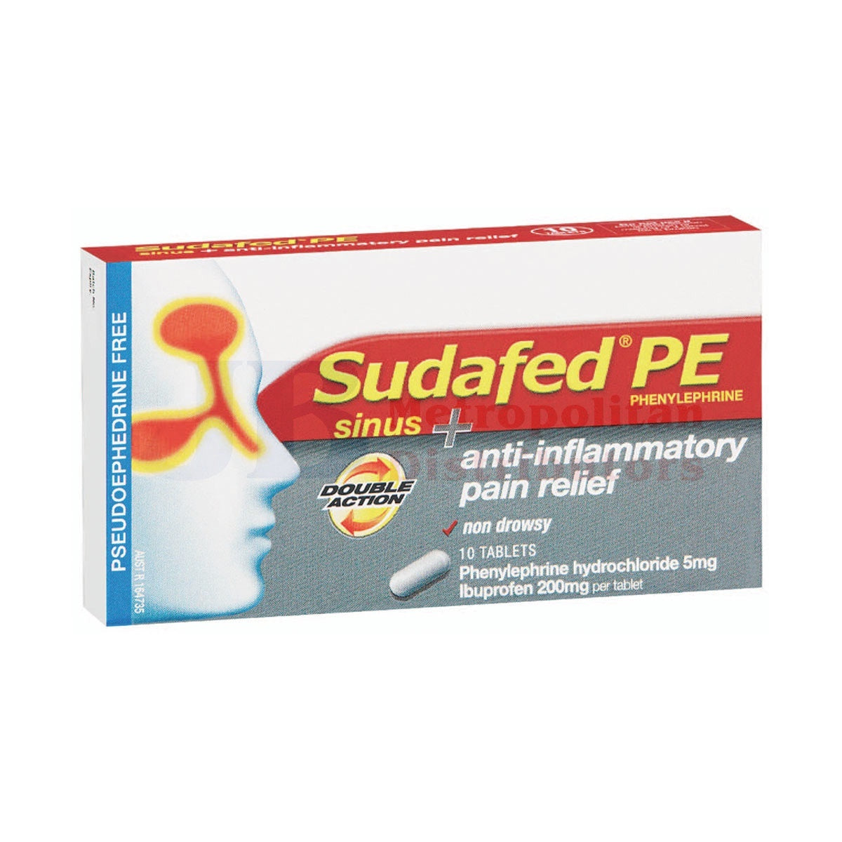 Sudafed PE Double Action Sinus & Anti Inflammatory 10pk