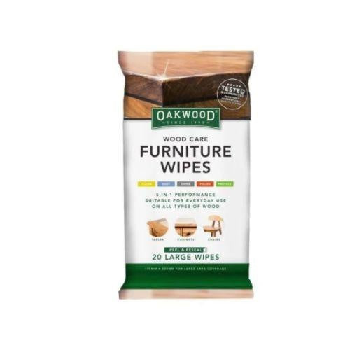 Oakwood Wood Care Furniture Wipes 170mm x 300mm 20pk