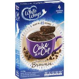 White Wings Cake In A Cup Triple Choc Brownie 55g x 4pk