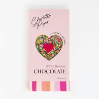 Charlotte Piper Belgian White Chocolate Bar With Sprinkles 100g