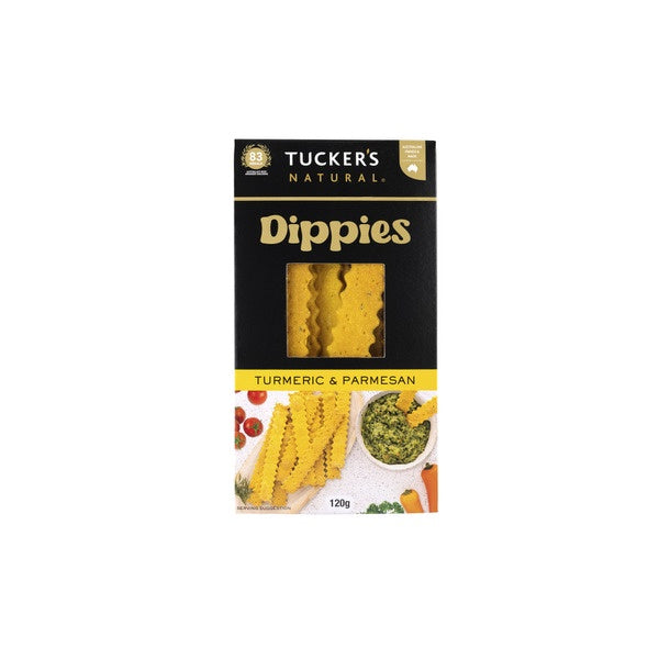 Tuckers Dippies Crackers Tumeric & Parmesan 120g