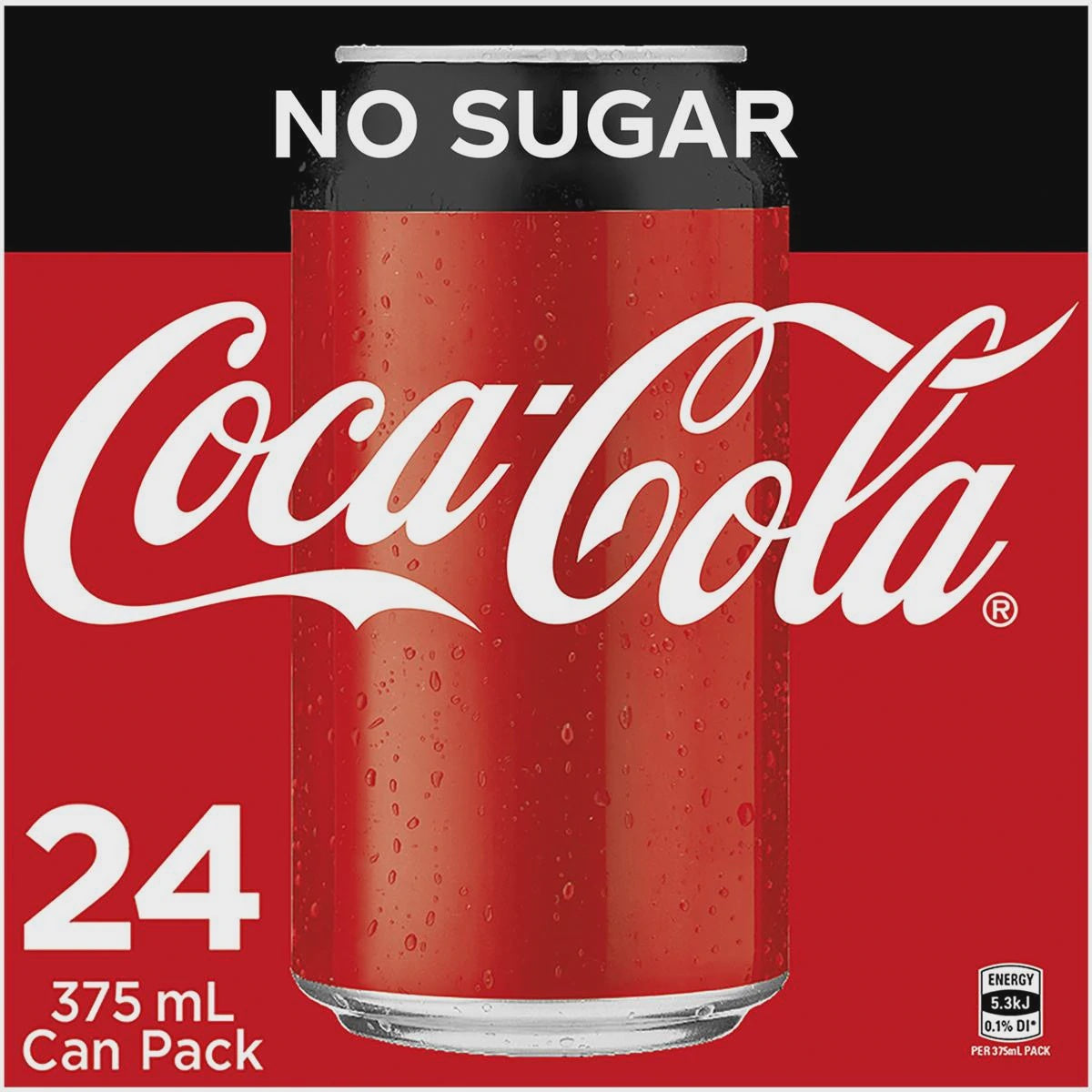 Coca Cola No Sugar Soft Drink Cans 375ml 24pk