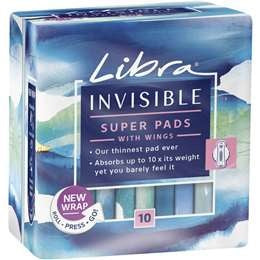 Libra Sanitary Napkin Invisible Super Wings 12pk