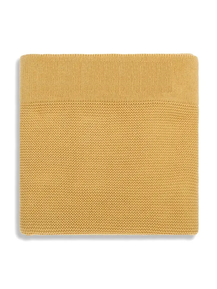 Fauve & Co Cotton Knit Baby Blanket Mustard