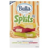 Bulla Splits Ice Cream Sticks Lemon Lime Mango Raspberry10pk