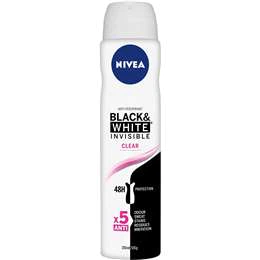 Nivea Black & White Invisible Aerosol Antiperspirant Deodorant 250ml