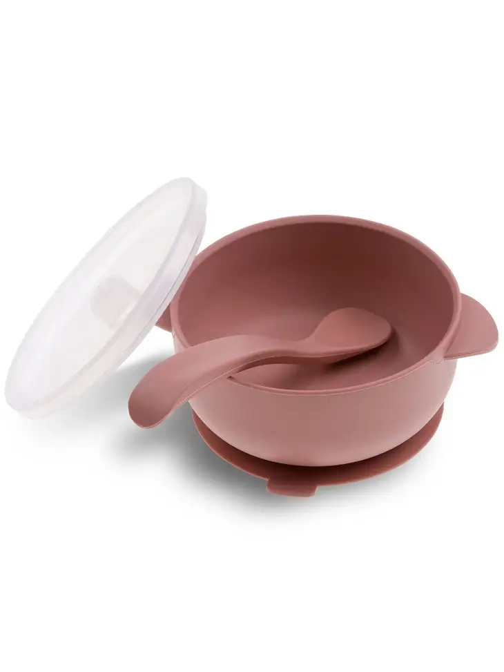 Fauve & Co Silicone Suction Bowl & Spoon Rose