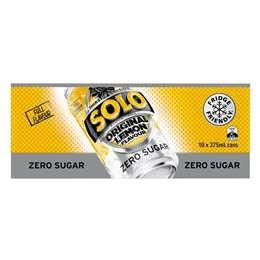 Schweppes Solo Lemon Zero Sugar 375ml 10pk