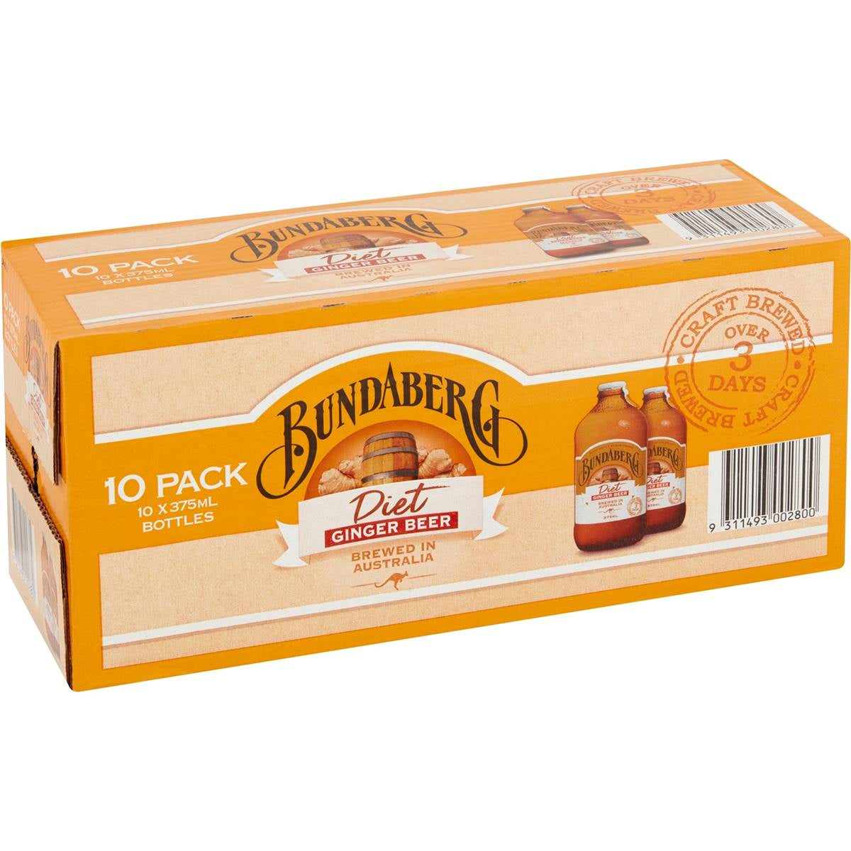 Bundaberg Diet Ginger Beer 375ml X10pk