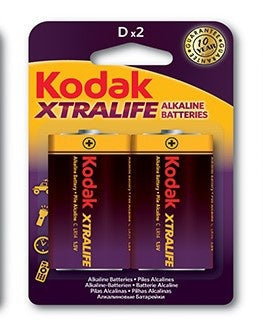 Kodak Alkaline Batteries Xtralife D-Size 2pk